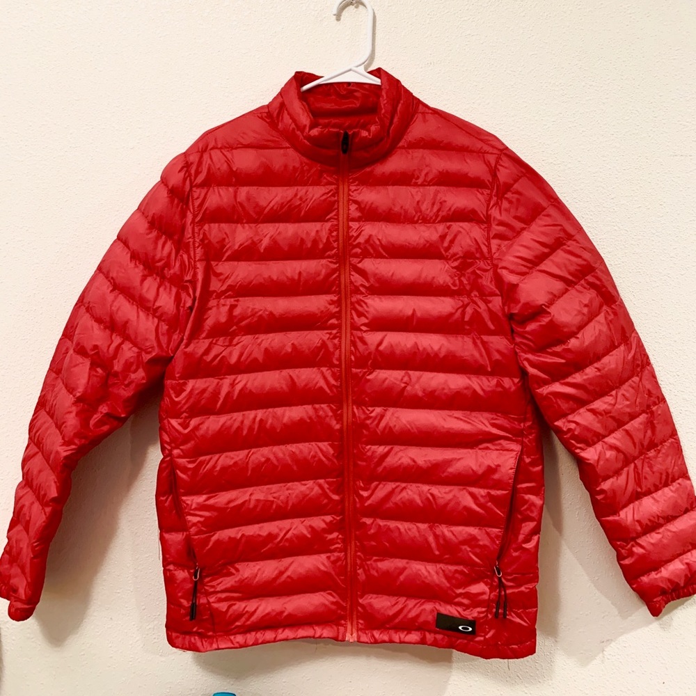 EUC Red Oakley Icon Lightweight Down Puffer Jacket